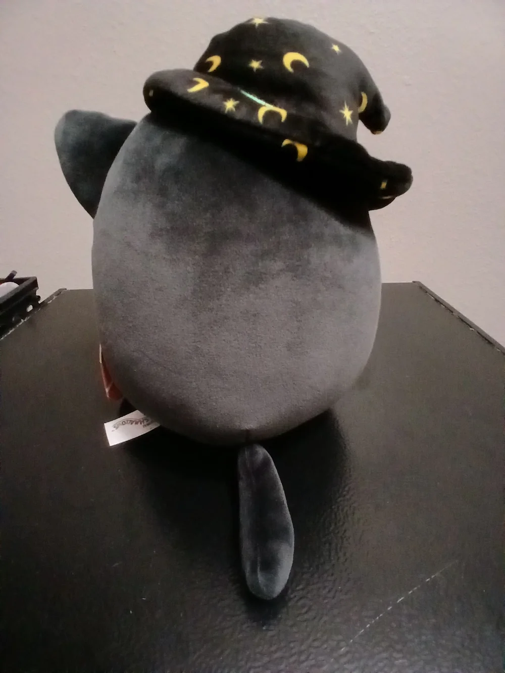 11 Inch Cleo Black Witch Cat Plush with Green Bowl and Purple Jar Accent